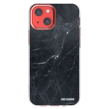 Picasee silikonový průhledný obal pro Apple iPhone 13 mini - Black marble