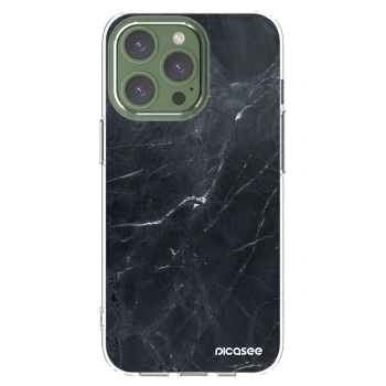 Picasee silikonový průhledný obal pro Apple iPhone 13 Pro - Black marble