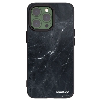 Picasee silikonový černý obal pro Apple iPhone 13 Pro - Black marble
