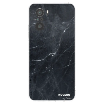 Picasee silikonový průhledný obal pro Xiaomi Poco F3 - Black marble