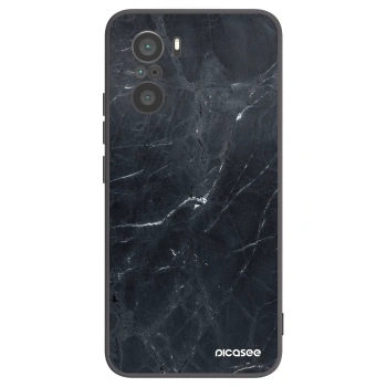 Picasee silikonový černý obal pro Xiaomi Poco F3 - Black marble
