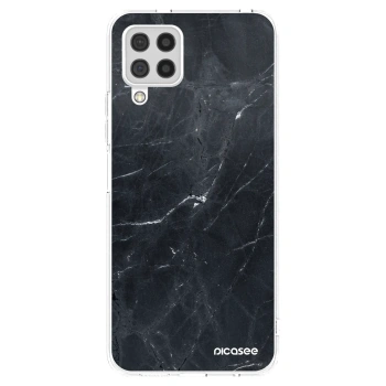 Picasee silikonový průhledný obal pro Samsung Galaxy A22 A225F 4G - Black marble