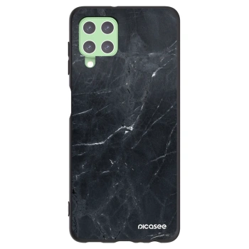 Picasee silikonový černý obal pro Samsung Galaxy A22 A225F 4G - Black marble