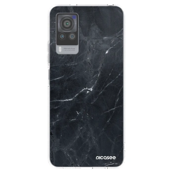 Picasee silikonový průhledný obal pro Vivo X60 Pro 5G - Black marble