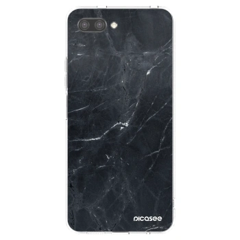 Picasee silikonový průhledný obal pro Honor 10 - Black marble