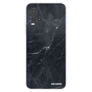 Picasee silikonový průhledný obal pro Vivo Y33s - Black marble