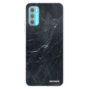 Picasee silikonový průhledný obal pro Motorola Moto G60 - Black marble