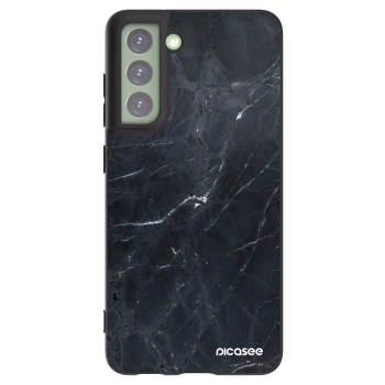 Picasee silikonový černý obal pro Samsung Galaxy S21 FE 5G - Black marble