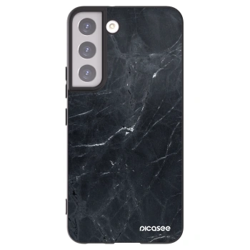 Picasee silikonový černý obal pro Samsung Galaxy S22 5G - Black marble