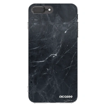 Picasee silikonový průhledný obal pro Apple iPhone 7 Plus - Black marble