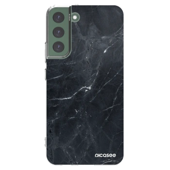 Picasee silikonový průhledný obal pro Samsung Galaxy S22+ 5G - Black marble