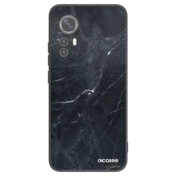 Picasee silikonový černý obal pro Xiaomi 12 - Black marble
