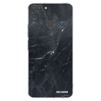 Picasee silikonový průhledný obal pro Huawei P Smart - Black marble