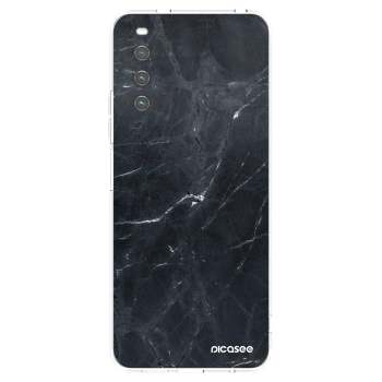 Picasee silikonový průhledný obal pro Sony Xperia 10 IV 5G - Black marble