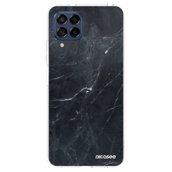 Picasee silikonový průhledný obal pro Samsung Galaxy M53 5G - Black marble