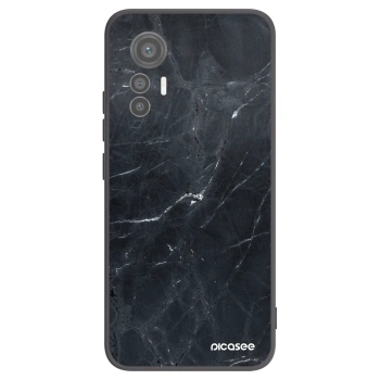 Picasee silikonový černý obal pro Xiaomi 12 Lite - Black marble