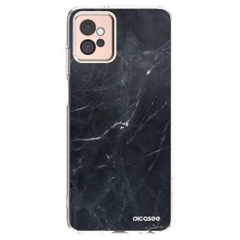 Picasee silikonový průhledný obal pro Motorola Moto G32 - Black marble