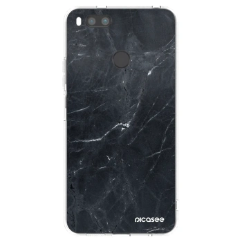 Picasee silikonový průhledný obal pro Xiaomi Redmi A1 - Black marble