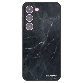 Picasee silikonový černý obal pro Samsung Galaxy S23 5G - Black marble