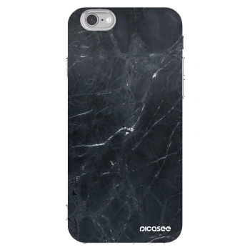 Picasee silikonový průhledný obal pro Apple iPhone 6/6S - Black marble