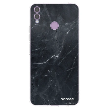 Picasee silikonový průhledný obal pro Honor 8X - Black marble