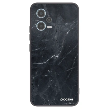 Picasee silikonový černý obal pro Xiaomi Redmi Note 12 5G - Black marble