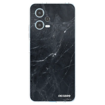 Picasee silikonový průhledný obal pro Xiaomi Redmi Note 12 5G - Black marble