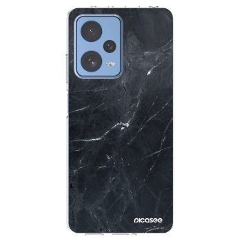 Picasee silikonový průhledný obal pro Xiaomi Redmi Note 12 Pro 5G - Black marble