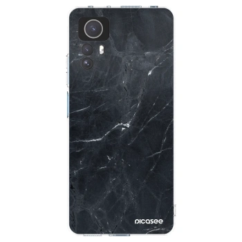 Picasee silikonový průhledný obal pro Xiaomi Redmi Note 12S - Black marble