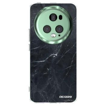 Picasee silikonový průhledný obal pro Honor Magic5 Pro - Black marble