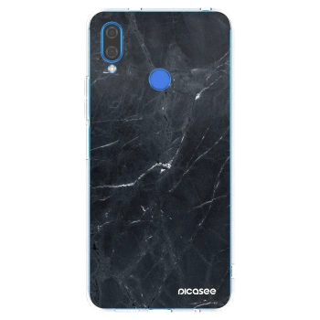 Picasee silikonový průhledný obal pro Huawei Nova 3 - Black marble