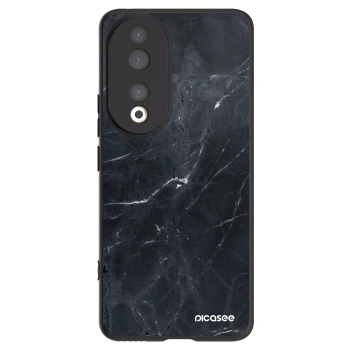 Picasee silikonový černý obal pro Honor 90 5G - Black marble