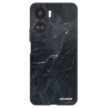 Picasee silikonový černý obal pro Honor 90 Lite 5G - Black marble