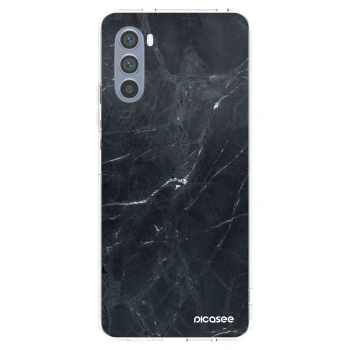 Picasee silikonový průhledný obal pro Motorola Moto G62 - Black marble