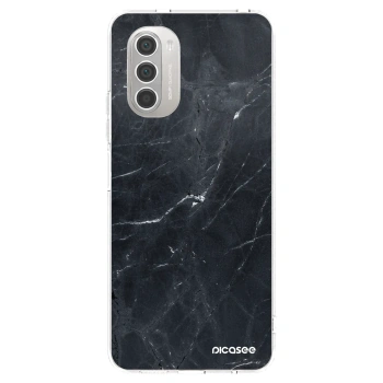 Picasee silikonový průhledný obal pro Motorola Moto G51 - Black marble