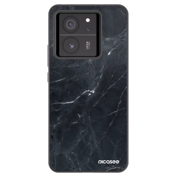 Picasee silikonový černý obal pro Xiaomi 13T - Black marble