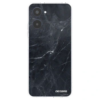 Picasee silikonový průhledný obal pro Realme 10 4G - Black marble