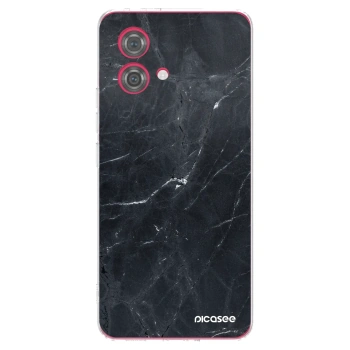 Picasee silikonový průhledný obal pro Motorola Moto G84 5G - Black marble