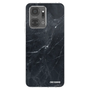 Picasee silikonový průhledný obal pro Honor X7a - Black marble