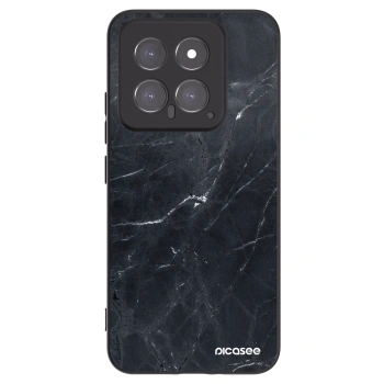 Picasee silikonový černý obal pro Xiaomi 14 - Black marble