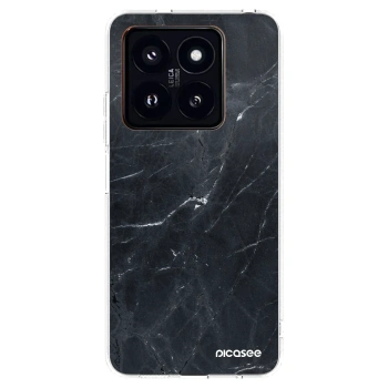 Picasee silikonový průhledný obal pro Xiaomi 14 Pro - Black marble