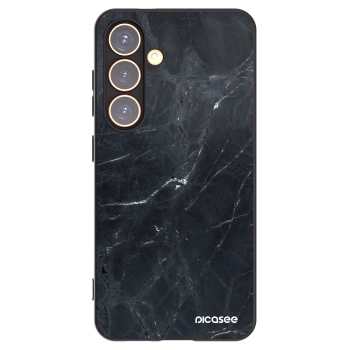 Picasee silikonový černý obal pro Samsung Galaxy S24 S921B 5G - Black marble