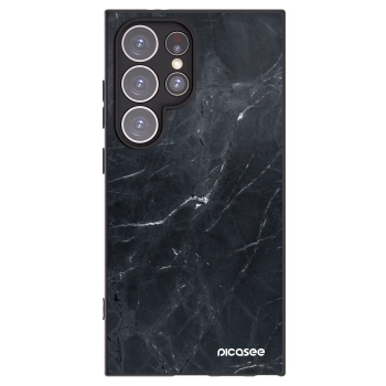 Picasee silikonový černý obal pro Samsung Galaxy S24 Ultra S928B 5G - Black marble