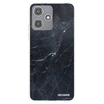 Picasee silikonový průhledný obal pro Xiaomi Redmi 12 5G - Black marble