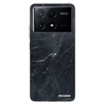 Picasee silikonový průhledný obal pro Xiaomi Poco X6 Pro - Black marble