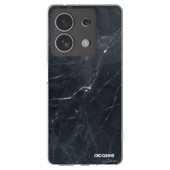 Picasee silikonový průhledný obal pro Xiaomi Redmi Note 13 4G - Black marble