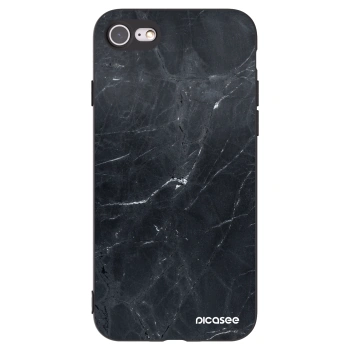 Picasee silikonový černý obal pro Apple iPhone 8 - Black marble