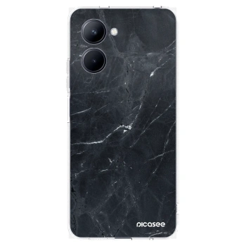 Picasee silikonový průhledný obal pro Realme C33 (2023) - Black marble