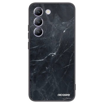 Picasee silikonový černý obal pro Vivo V40 SE 5G - Black marble