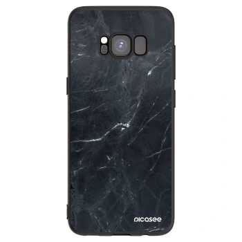Picasee silikonový černý obal pro Samsung Galaxy S8 G950F - Black marble
